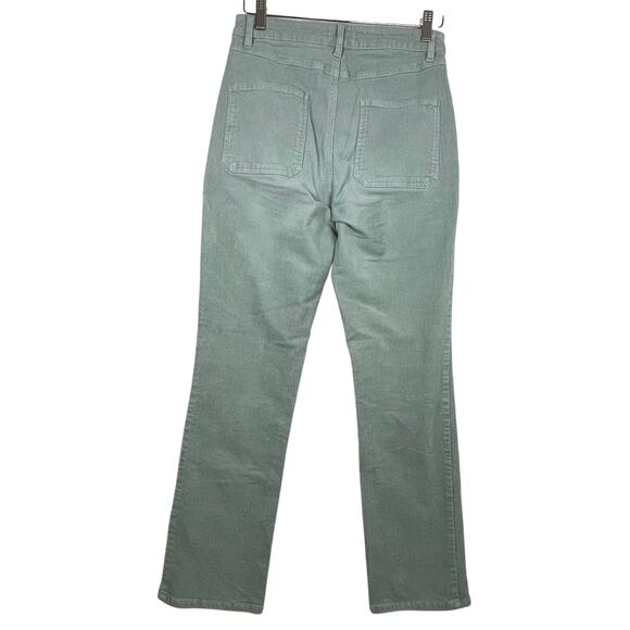 Forever 21‎ Women’s L Sage Green Corduroy Straight Leg Pants Boho Festival Artsy - Picture 2 of 16